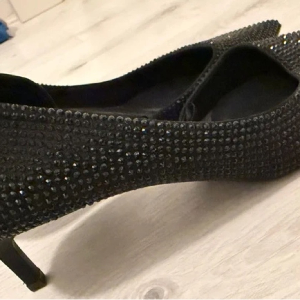 Elegant Black Rhinestone Heels - Picture 3 of 4